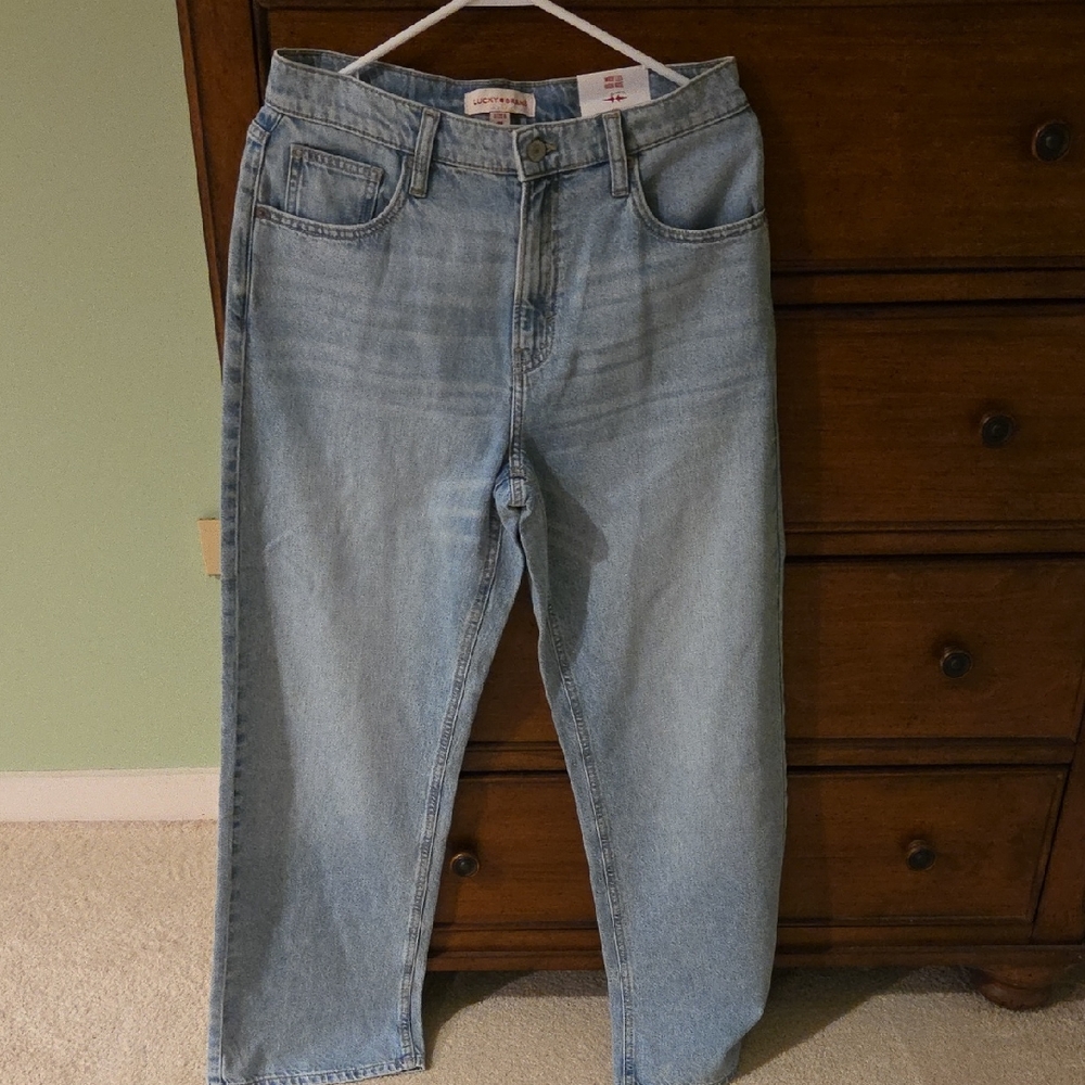 Lucky Brand Wide Leg High Rise Light Blue Jeans